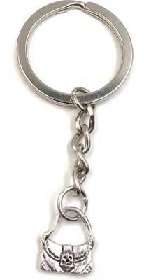 Produktbild von Onwomania Schlüsselanhänger Kleine Handtasche Silber Metall Anhänger Charm