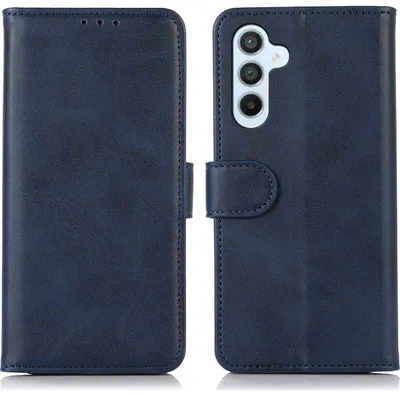 Produktbild von Mobigear Wallet Klapphülle für Samsung Galaxy A54 - 3 Kartenfächer mit Standfunktion Kunstleder Blau
