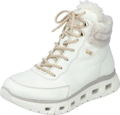 Produktbild von Rieker Damen Stiefelette Boot trendy Laufsohle Schnürung Warmfutter M6010, Größe:41 EU, Farbe:Weiß