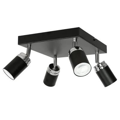 Zdjęcie produktu dla Lampa sufitowa Reno czarny mat-chromowana 4xGU10x15W metal wym:17x25x25cm IP20 Luminex