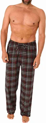 Produktbild von Herren Flanell Schlafanzug Pyjama Hose lang kariert aus Baumwolle - 222 122 15 872 ; dunkelgrau , 58