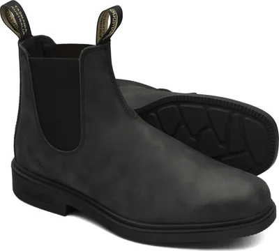 Image de Blundstone 1308 Femmes Bottes Chelsea en cuir à côtés élastiques Noir rustique – indéfini / Gris