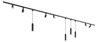 Image de HOFTRONIC - Kit système de rails droit 4x1m 6 spots IP20 Noir