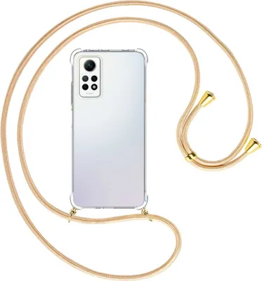 Produktbild von Handykette Backcover-Schutzhülle mit Band (Metall goldfarben) für Xiaomi Redmi Note 12 Pro 4G (6.67'') - Goldkordel