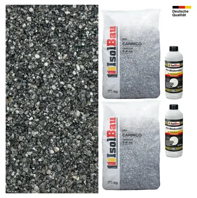 Steinteppich SET Carnico 1-4 mm Marmorkies 50 kg + PU-Bindemittel Set für 5m²
