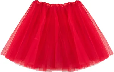 Produktbild von Roter Tüllrock im Tutu-Stil für Damen, mit elastischem Gummibund, 40 cm Rocklänge