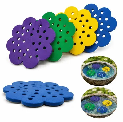 Produktbild von 4er Set schwimmende Insekten Trinkstation Garten Wasserinsel Bienen Schmetterlinge PVC wetterfest Dekoration Teich Zubehör
