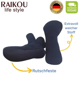 Produktbild von RAIKOU Hausschuhe Damen Herren aus Micro Fleece 43/46 mit ABS und Rutschfester Sohle Nachtblau