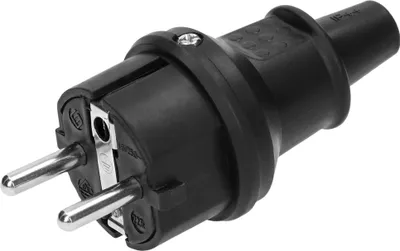 Image de Prise Uni-Schuko, noir, IP44, 16A, 230V, 25 pièces