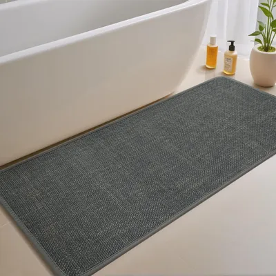 Obrázek produktu pro Protiskuzná rohož do koupelny, savá, ultratenká, 60 x 120 cm, tmavě šedá