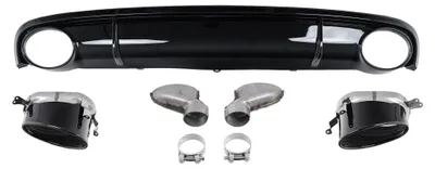 Produktbild von Stoßstange Diffusor Endrohre für Audi A7 4G 2010-2014 RS7 Look Schwarz.