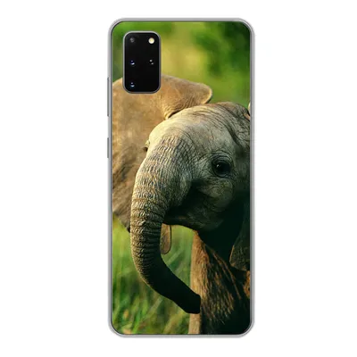 Produktbild von MuchoWow® Handyhülle Schutzhülle Hülle für Samsung Galaxy S20 Plus Elefant - Grün - Tiere - Natur Silikon Softcase Handy Hülle - Hartschale