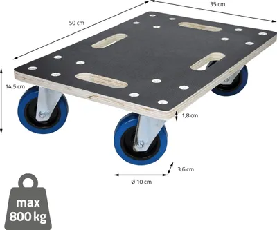 A transport roller with dimensions and weight capacity indicated by text overlays.
