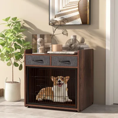 Immagine prodotto di Gabbia per cani - Trasportino per cani - Ciotola per cani - Gabbia per animali domestici - Uso interno - Stile industriale