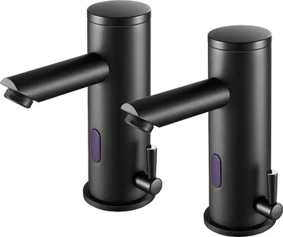 Produktbild von 2pcs Auralum Sensor Wasserhahn Bad Waschtischarmatur mit Infrarot, automatische Waschbeckenarmatur Badarmatur für Handwaschbecken, Schwarz