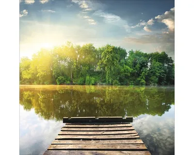 Produktbild von Glasbild Lonely Lake II 50x50 cm