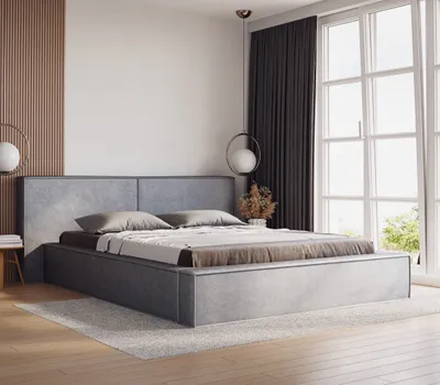 Produktbild von ADIDAR Celine Polsterbett 140x200cm Doppelbett Holzrahmen mit hydraulischen Liefern Bett Hellgrau – Amor Velvet 4318 - mit Lieferung nach Hause