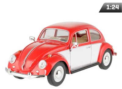 Immagine prodotto di Modello in scala 1:24, VW Classical Beetle del 1967, rosso e bianco