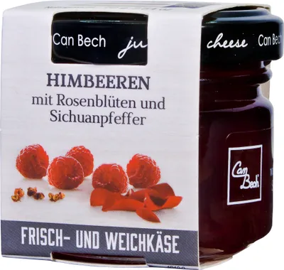 Produktbild von Cheese Pairing aus Himbeeren mit Rosenblüten