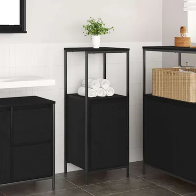 Produktbild von "SALE 2026"Badschrank/Badezimmermöbel- modernes Design - Badkommode - mit Regalen Schwarz Eichen-Optik 36x35x95cm DE922820 - Badezimmerschränke