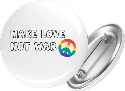 Produktbild von Huuraa Button Make Love not War 59mm rund mit Sicherheitsnadel Ansteckbutton Geschenkidee