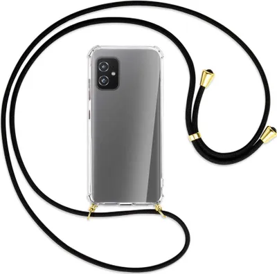 Produktbild von Handykette Backcover-Schutzhülle mit Band (Metall goldfarben) für Asus Zenfone 8 - schwarz