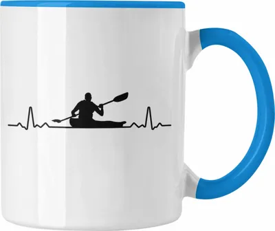 Produktbild von Trendation - Kajak Geschenk Tasse Mit Spruch Kajakfahrer Geschenkidee Kaffeetasse Kanu Padelboot (Blau)