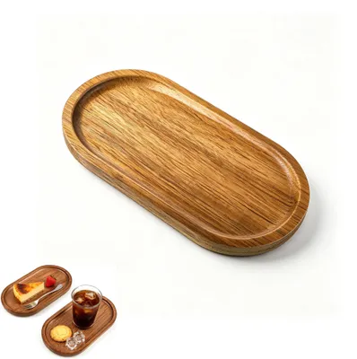 Ovale Acaciahout Dienblad 19x10,5 cm
