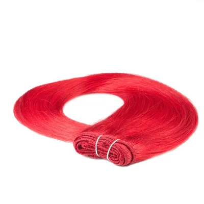 Image de hair2heart mèches de cheveux humains à coudre extensions droites - 60cm 100g 0/44 rouge-intense