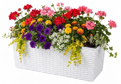 Immagine prodotto di Fioriera da balcone Relaxdays, sistema di auto-irrigazione, dimensioni: 19x50x19 cm, fioriera da ringhiera con inserto e indicatore di livello, PP, nero