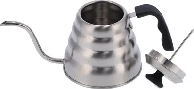Obrázek produktu pro Kávovar 1200ML Nerezová konvice s teploměrem Ruční konvice na kávu s husím krkem Kávové nádobí