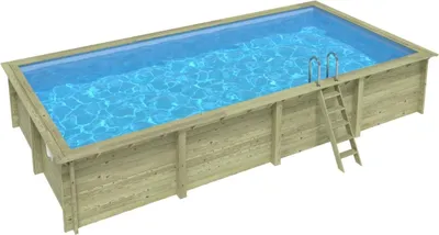 Produktbild von Pool AQUA 8.5 x 4.35 - H.1.45 m, hellblau, auf Rahmen - ohne Betonieren