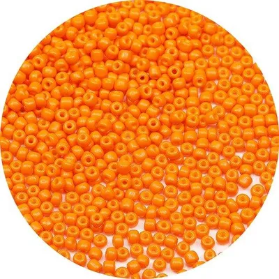 Image de Perles de verre orange de 4 mm (taille 6/0) à enfiler