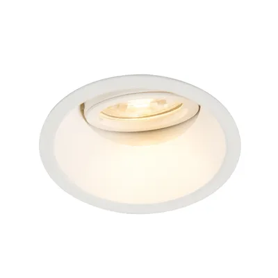 Produktbild von QAZQA - Modern Einbaustrahler weiß dreh- und neigbar - Legierung I Wohnzimmer I Schlafzimmer - Aluminium Rund - LED geeignet GU10