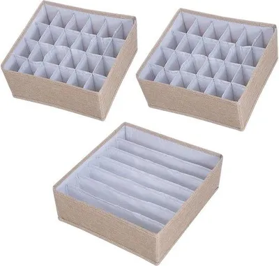 Produktbild von Famanu Kleiderschrank-Organizer 3 Stück Faltbare Aufbewahrungslade - Schwarz