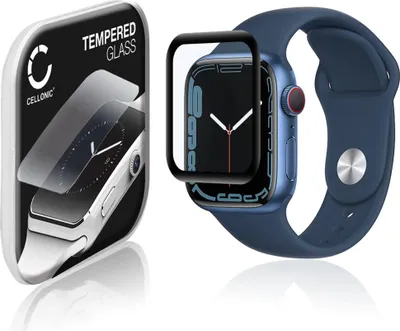 Produktbild von CELLONIC 9H Display Schutzglas für Apple Watch 8 / 7 - 41mm Smartwatch, 3D Full Cover Full Glue Screen Protector Glass, Fitness Tracker Displayschutz Glas Transparent Schutzfolie