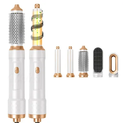 Produktbild von Haarstyling, Warmluftbürste, 5 in 1 Haarstyler, Hairstyler, Multifunktionale Föhnbürste, Damengeschenk, für Locken & Glätten,Weiß