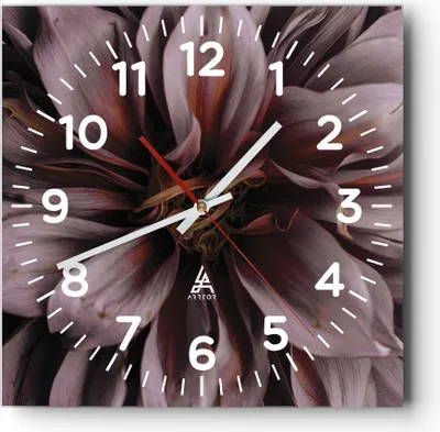 Produktbild von Wanduhr - Quadrat - Glasuhr - Blumenstrauß Künstlerisch Blume - 30x30cm - Schleichendes Uhrwerk - Lautlos - zum Aufhängen bereit - Dekoration Modern - Wanddekoration aus Glas - C4AC30x30-5019
