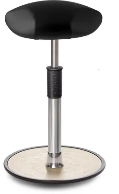 Produktbild von Sitz- Stehhocker Free Tall Triangel skai Kunstleder schwarz chrom /cremeweiß.