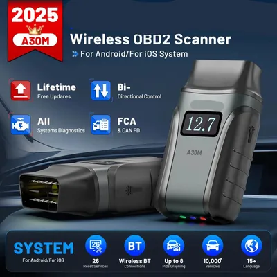 Produktbild von Kabelloser OBD2-Scanner – Werkzeug zur Fahrzeugdiagnose – Fehlercode-Lesegerät – Bluetooth-Scanner – Systemdiagnose
