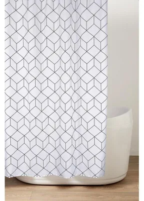 Productafbeelding van Aqualine douchegordijn, 180x200 cm, polyester, met cirkelmotief