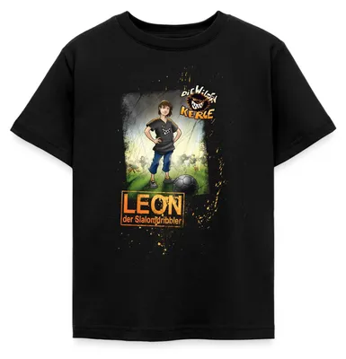 Produktbild von Spreadshirt Die Wilden Kerle Leon Kinder T-Shirt, 122/128 (7-8 Jahre), Schwarz