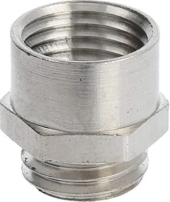 Productafbeelding van WISKA Adapter, tussenstuk M/PG, van M12x1,5 naar PG7x1,27. Zeshoekige adapter van messing (CuZn), vernikkeld