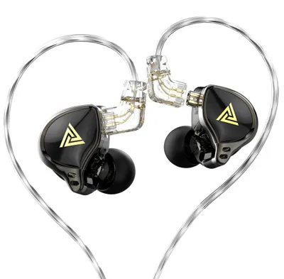 Produktbild von QKZ In-Ear-Kopfhoerer mit Kabel, Monitor-Kopfhoerer, HiFi-Kopfhoerer mit dynamischer Berylliumbeschichtung auf professionellem Niveau, Leitungssteuerung, Bassmusik, kann kabellose BT-Handy-Kopfhoerer sein