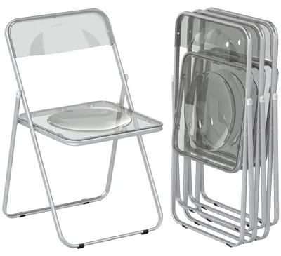Produktbild von Set mit 4 transparenten Acryl-Klappstš¹hlen, Grau