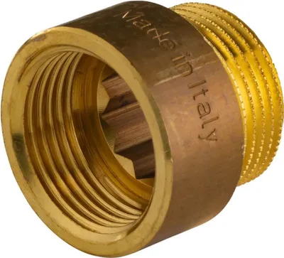 Produktbild von Messing Gewinde-Fitting Hahnverlängerung IG/AG 3/4' (DN 20) Länge 15 mm - schwere Ausführung