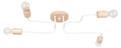 Image de Lustre TIMBO 4 blanc 4xE27 15W acier/bois 16.5x58x75cm Sollux Lighting