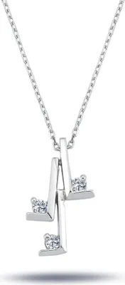 Produktbild von Diamant Halskette Tria mit  0,16 Carat in 14 Karat Weißgold
