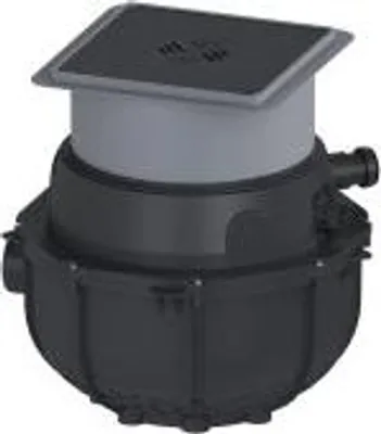 Produktbild von KESSEL Rohbaukit mit Rückflussverhinderer, Einbautiefe 490-620 mm, für fäkalienfreies Abwasser, Bodenplatten-Einbau