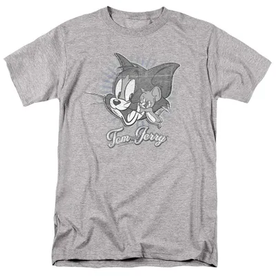 Obrázok produktu pre Tričko "Tom a Jerry - Klasickí priatelia" – uni, pánske/dámske, model TV38635 (veľkosť XL), farba: športová svetlosivá